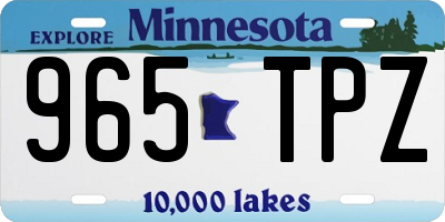 MN license plate 965TPZ
