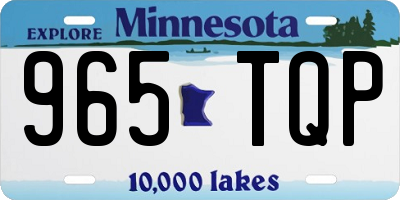 MN license plate 965TQP
