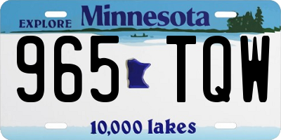 MN license plate 965TQW