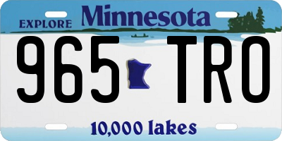 MN license plate 965TRO