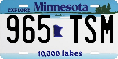 MN license plate 965TSM