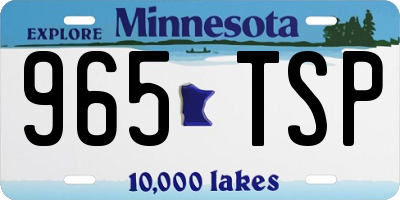 MN license plate 965TSP