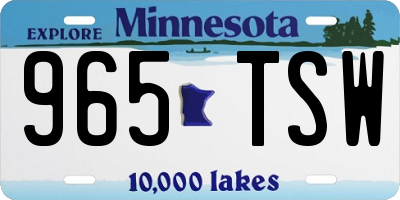 MN license plate 965TSW
