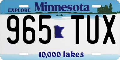 MN license plate 965TUX