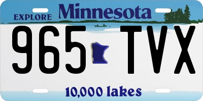 MN license plate 965TVX