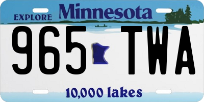 MN license plate 965TWA