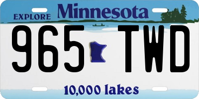 MN license plate 965TWD