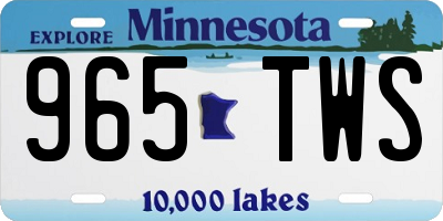 MN license plate 965TWS