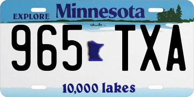 MN license plate 965TXA