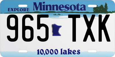 MN license plate 965TXK