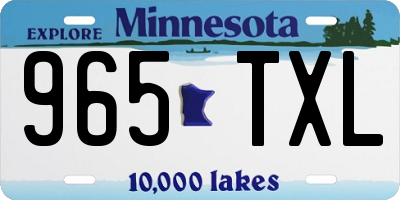 MN license plate 965TXL
