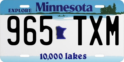 MN license plate 965TXM