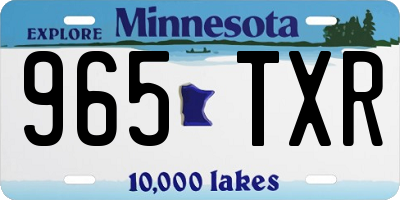 MN license plate 965TXR
