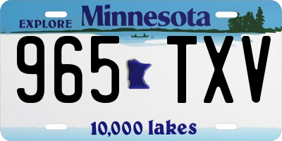 MN license plate 965TXV