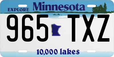 MN license plate 965TXZ