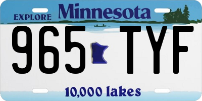 MN license plate 965TYF