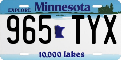 MN license plate 965TYX