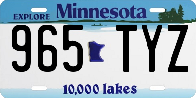 MN license plate 965TYZ