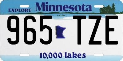 MN license plate 965TZE