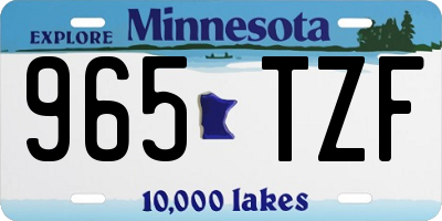 MN license plate 965TZF