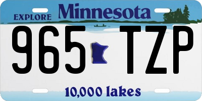 MN license plate 965TZP