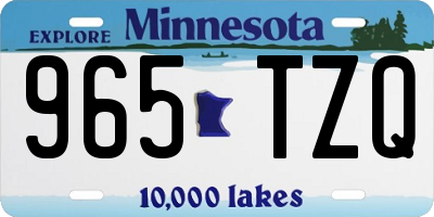 MN license plate 965TZQ