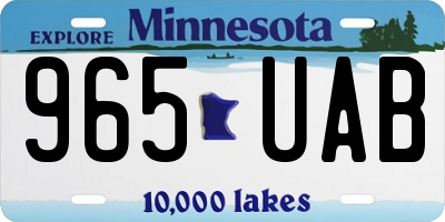 MN license plate 965UAB