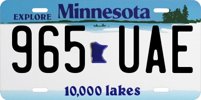 MN license plate 965UAE