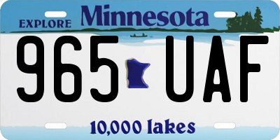 MN license plate 965UAF