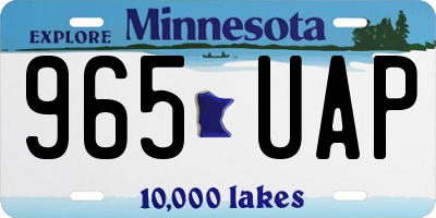 MN license plate 965UAP