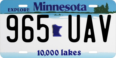 MN license plate 965UAV