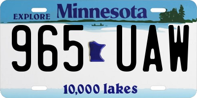 MN license plate 965UAW