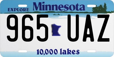 MN license plate 965UAZ