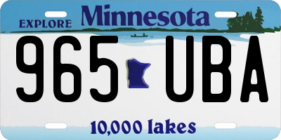 MN license plate 965UBA