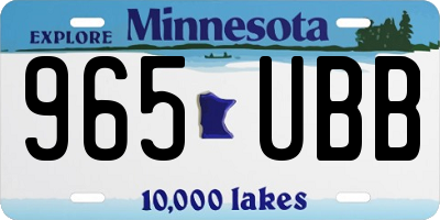 MN license plate 965UBB