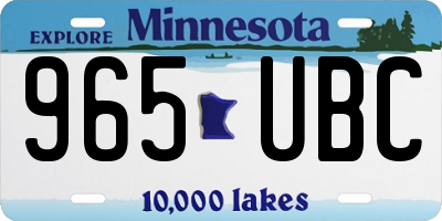 MN license plate 965UBC