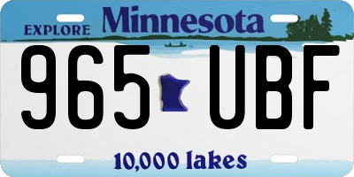 MN license plate 965UBF