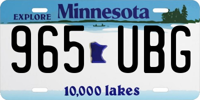 MN license plate 965UBG