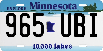 MN license plate 965UBI