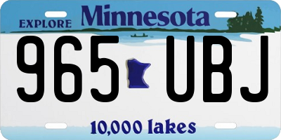 MN license plate 965UBJ