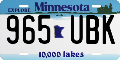 MN license plate 965UBK