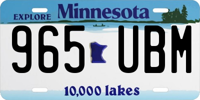 MN license plate 965UBM