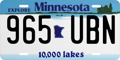 MN license plate 965UBN