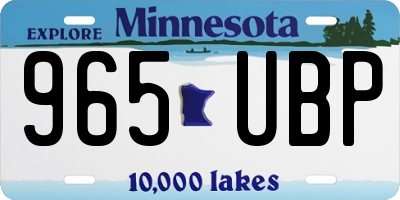 MN license plate 965UBP