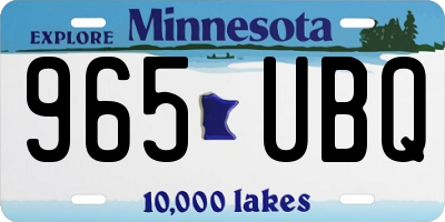 MN license plate 965UBQ