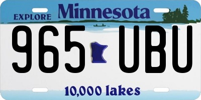 MN license plate 965UBU