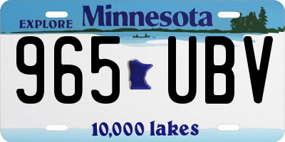 MN license plate 965UBV