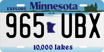 MN license plate 965UBX