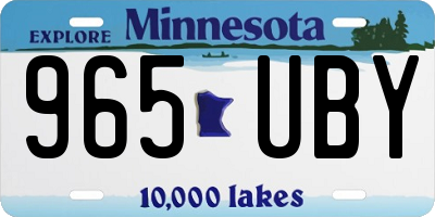 MN license plate 965UBY