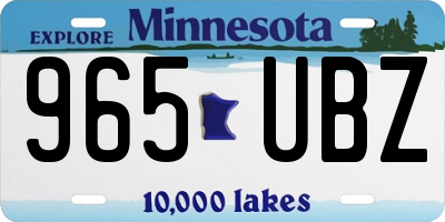 MN license plate 965UBZ